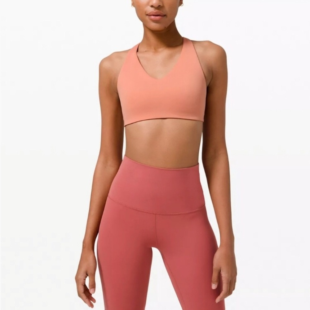Lululemon In Alignment racerback bra Pink savannah 4 nulu